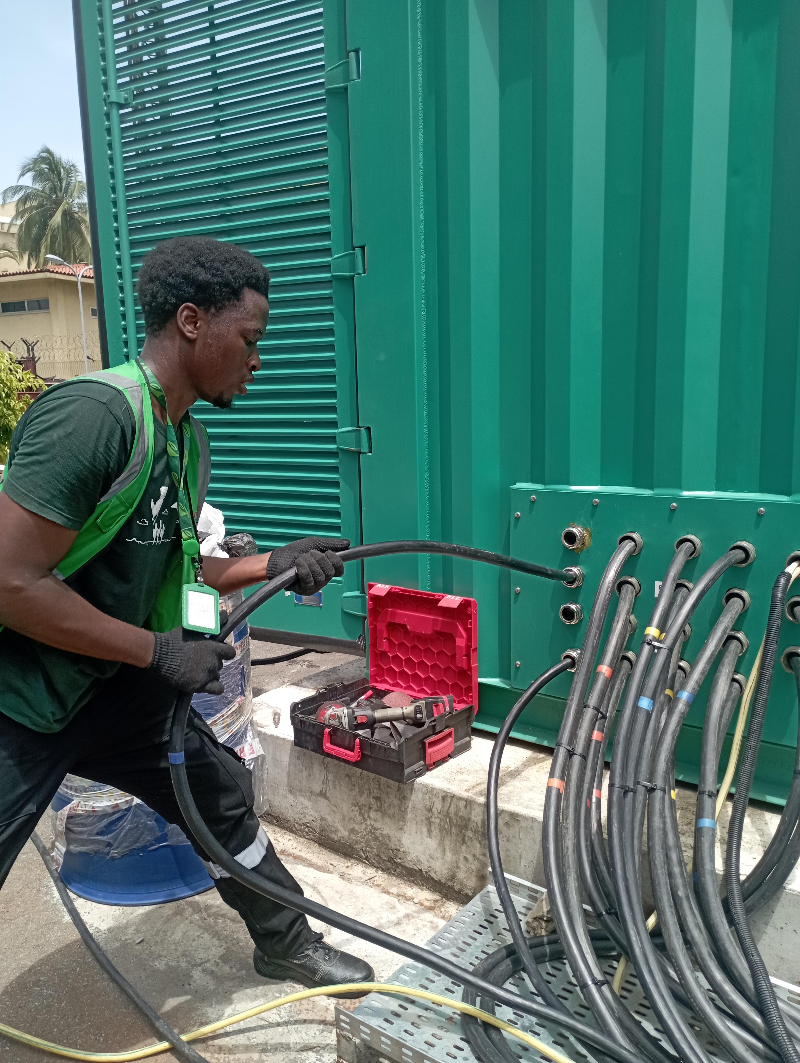 Intercom engineers working on site